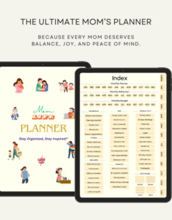 Mom Life Undated Digital Planner-Pastel Yellow
